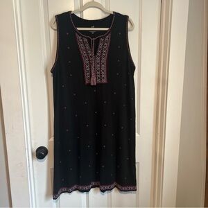J. Jill Black Dress with Pink Embroidery XLP